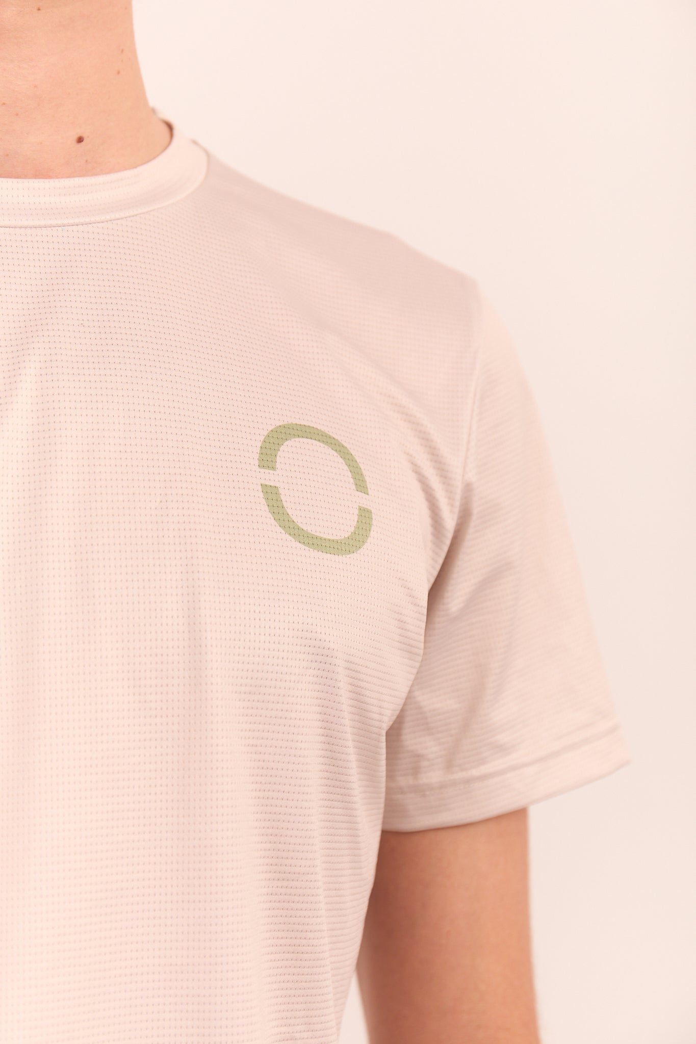 Beige Men's Running T-Shirt