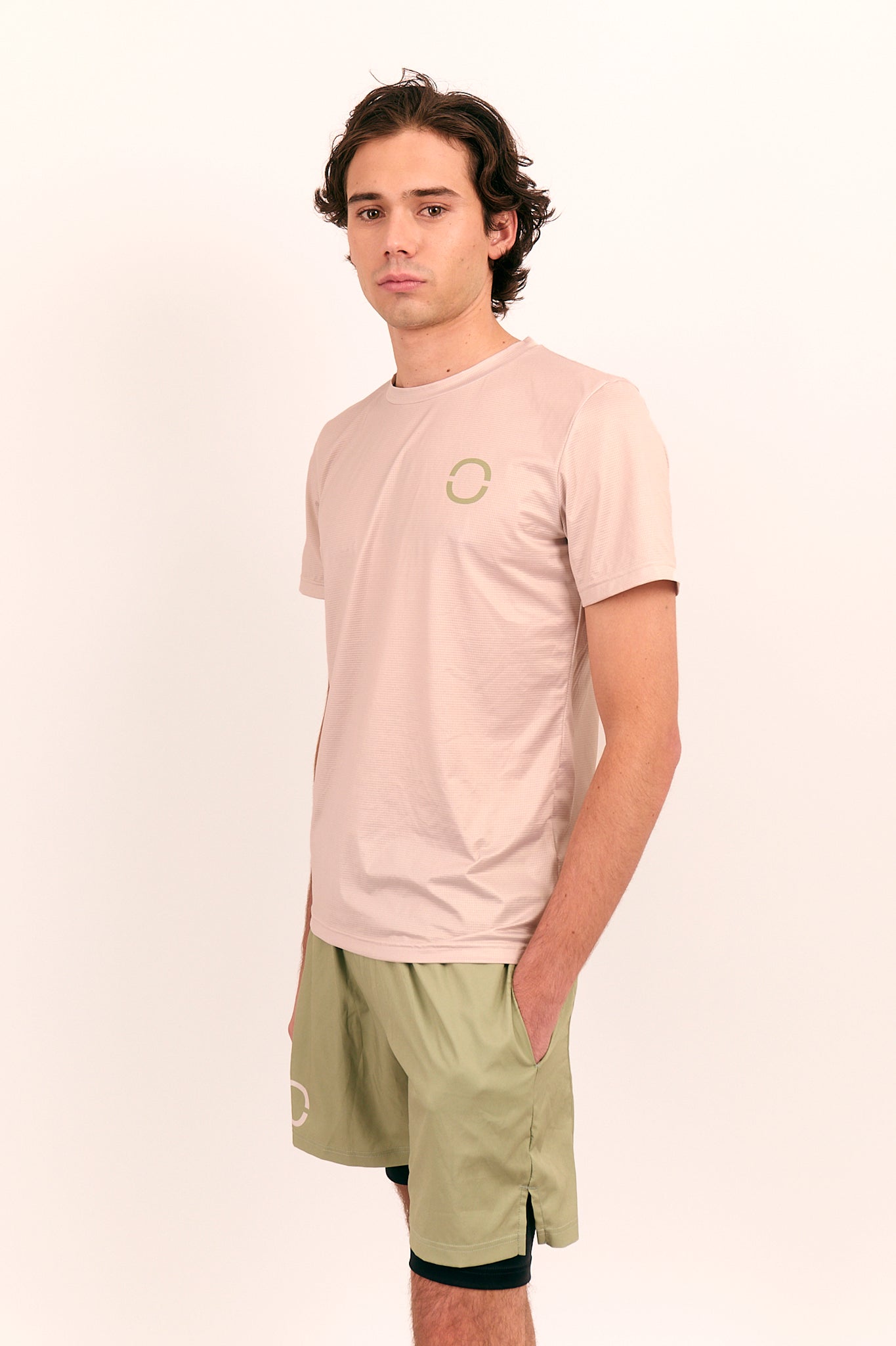 Beige Men's Running T-Shirt